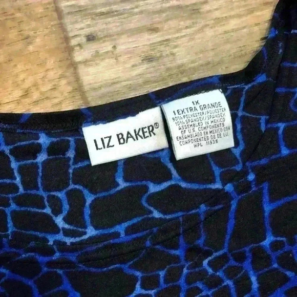 VINTAGE Abstract All Over Crackle Print Top - Picture 2 of 3